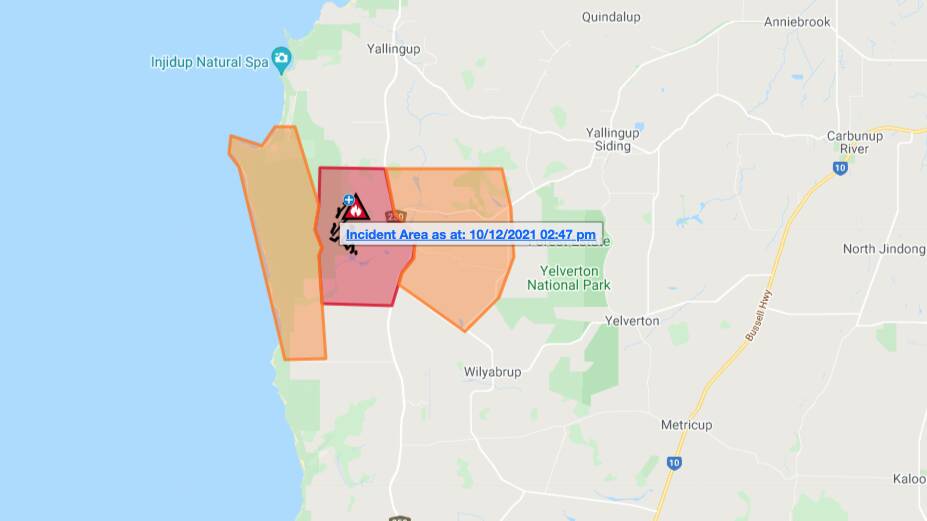 Yallingup fire emergency: Warning upgraded as fire activity increases