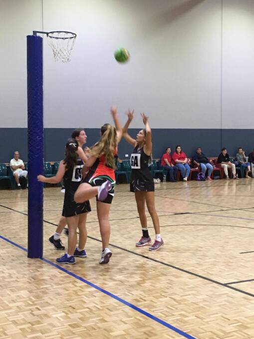 Magpies took on HBL on Saturday in the South West Netball League. Image supplied.
