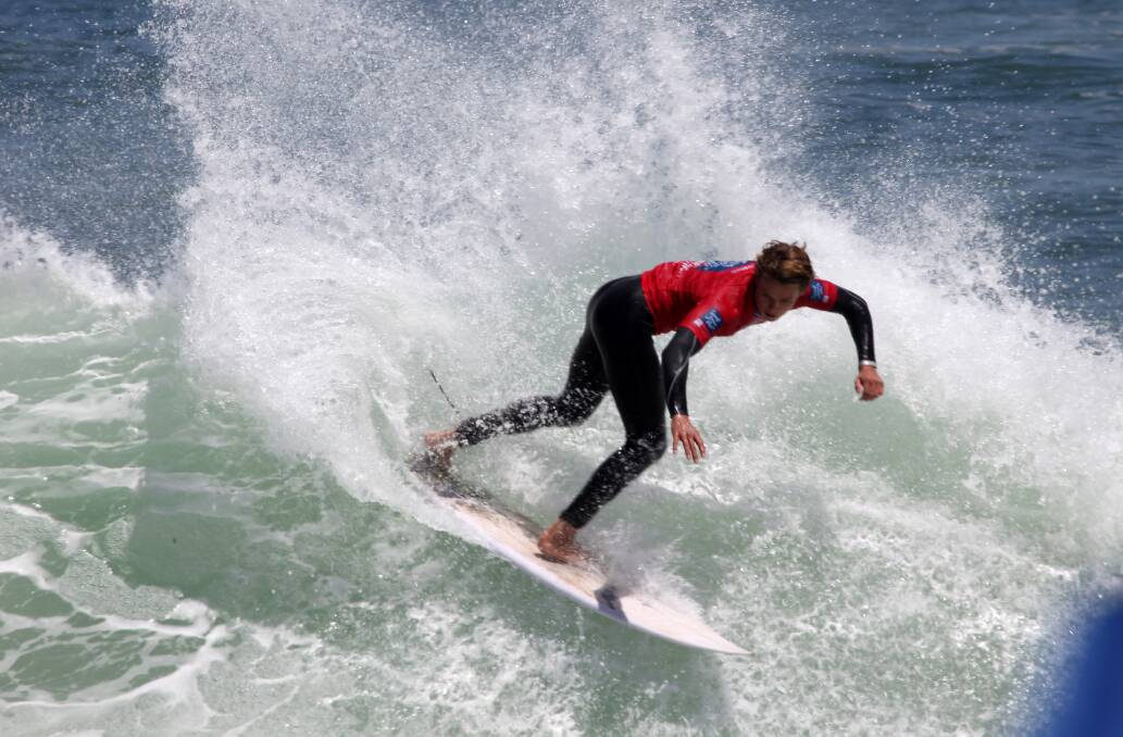 Under 18 Boy's Champ: Yallingup's Jack Thomson riding a wave in the Australian Junior Surfing Titles at Phillip Island, Victoria. Photo: supplied.