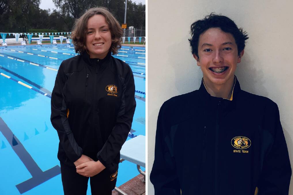 Busselton Swimming Club members: Maddison Johnston-Walker and Ethan Buckland will compete at the School Sport Australia Swimming Championships in Melbourne on July 27. Photos: Supplied.
