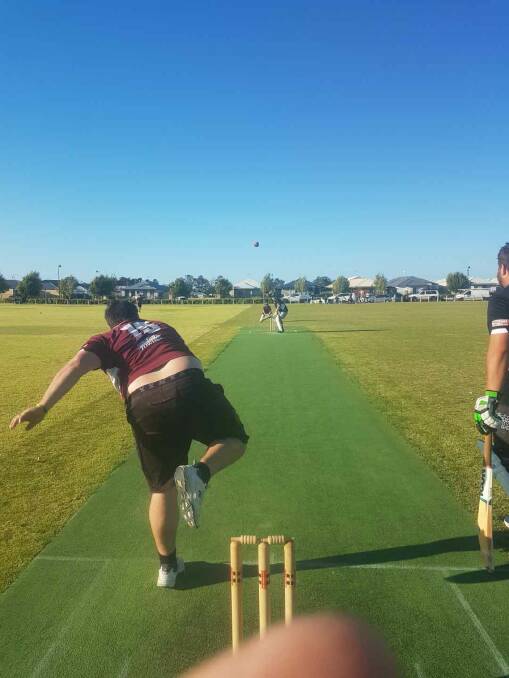 Giving it everything: Match Fixers bowling on another glorious Vasse afternoon. Photo: supplied.
