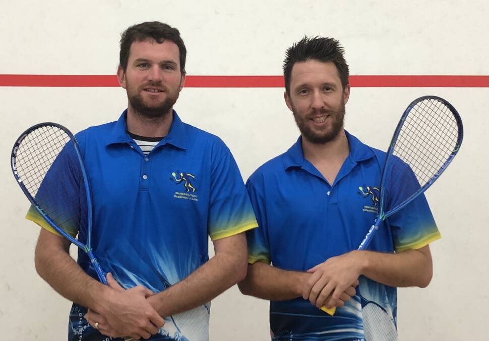 Good racket: Daniel Taylor and Ryan Callegari of Busselton Squash Club recently competed in the 2019 WA Closed Squash Championships. Photo: Supplied.