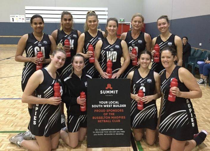 Winning smiles: Busselton Magpies League team, sponsored by Summit Homes. Photo: Supplied.