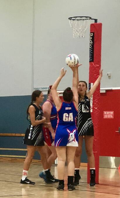 Under 16 stars: Dakota Nelmes and Kalani Bate-Henry providing a strong defence against the Boomers. Photo: Supplied.