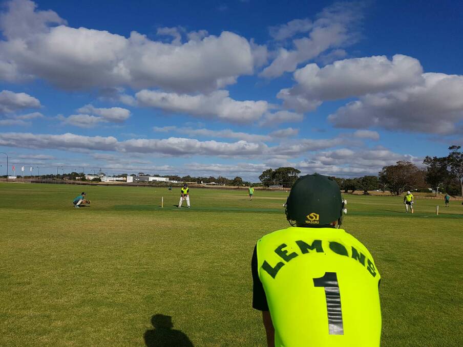 Hoping for third: Lemons busy in the field at a match in December. Photo: supplied.