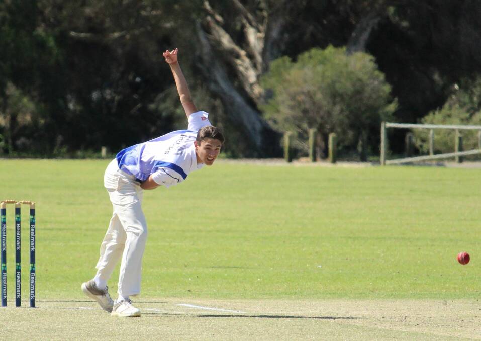 EIGHT-FOR: Overseas player Taylor Chandler starred with the ball in Country Week cricket in Perth this week with a brilliant analysis of 8-54 in Sunday's victory by Busselton-Margaret River over Upper Great Southern in C-section. Photo: Vanessa Hatton.