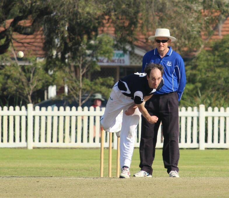 Top bowling: Quick bowler Mat Kent, shown here in action in Sunday’s Country Cup game for Busselton-Margaret River, joined a select group on Saturday when he brought up 500 club wickets for Hawks. Photo: Vanessa Hatton.