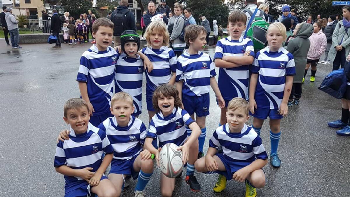 The Busselton junior rugby team smashed their opponents at a Western Force game. Anyone interested in playing rugby can email Info@junior.beetlesrugby.club. Image supplied.