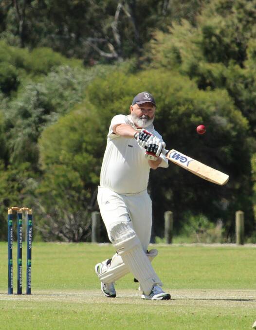 LEADING THE CHARGE: Dunsborough skipper Ian Purcell hit a fine 40 to lead his side to victory over Hawks in their A-Grade T20 encounter at Bovell Park. Photo: Vanessa Hatton.