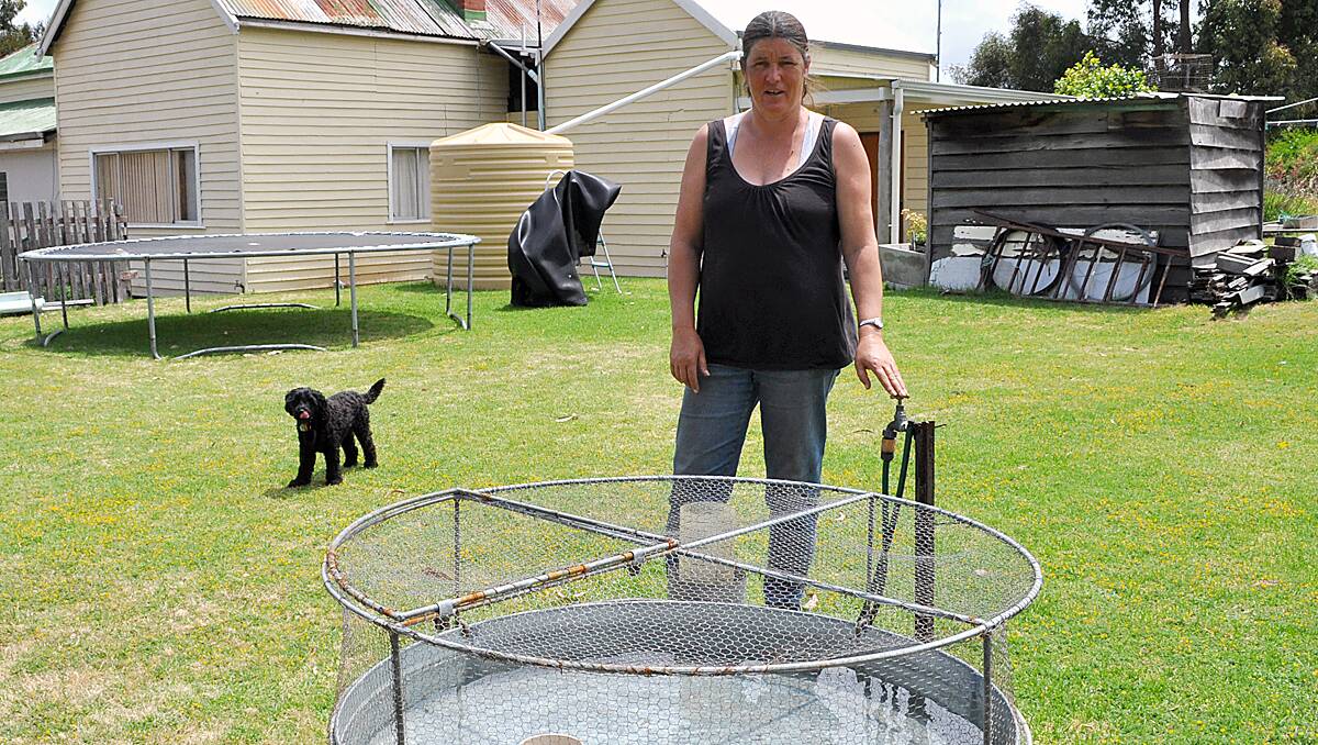 Helen Payne with equipment she uses to record Jarrahwood’s often chilly temperatures.