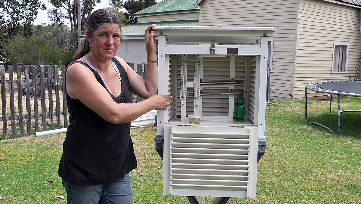 Helen Payne with equipment she uses to record Jarrahwood’s often chilly temperatures.