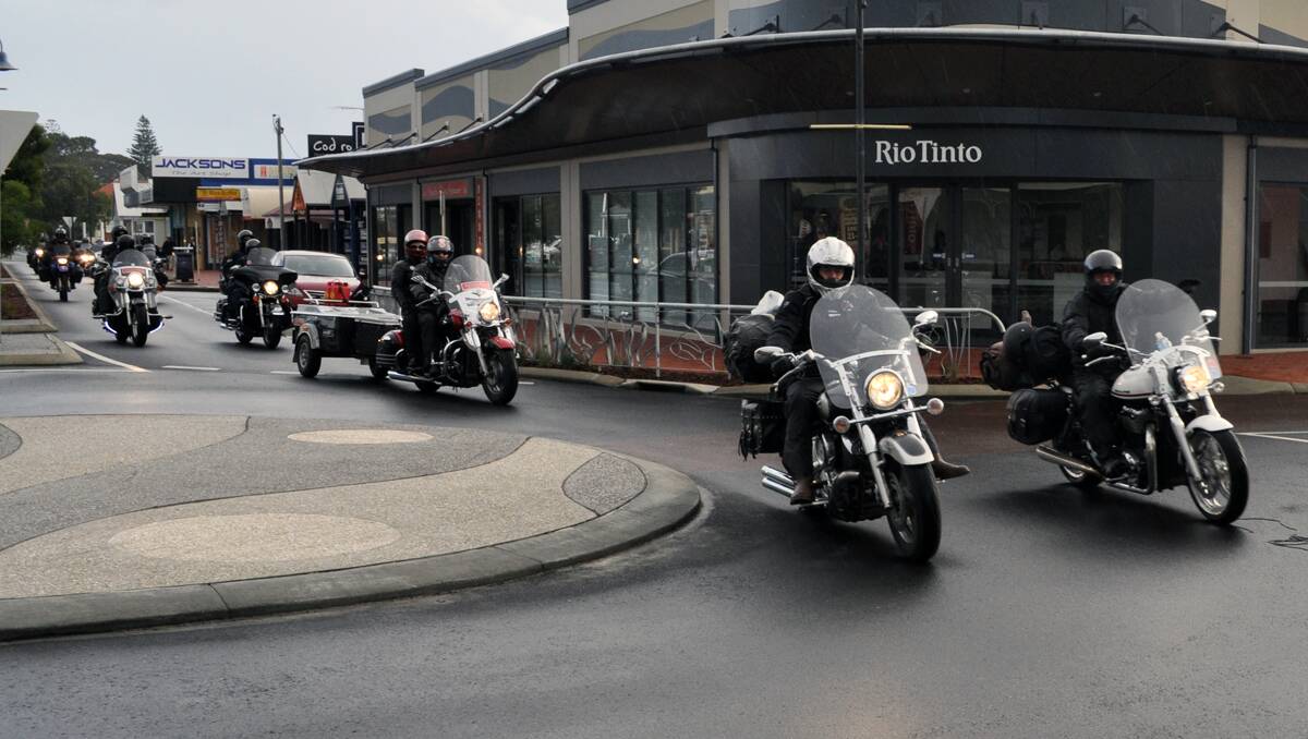 The Black Dog Ride headed off from Busselton on Saturday morning.