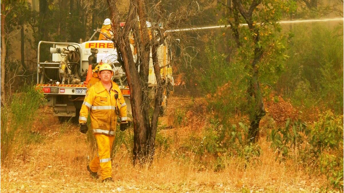 Collie bushfire brigade personnel conduct a prescribed burn in the township.
