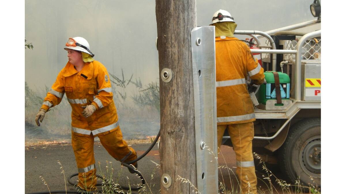 Collie bushfire brigade personnel conduct a prescribed burn in the township.