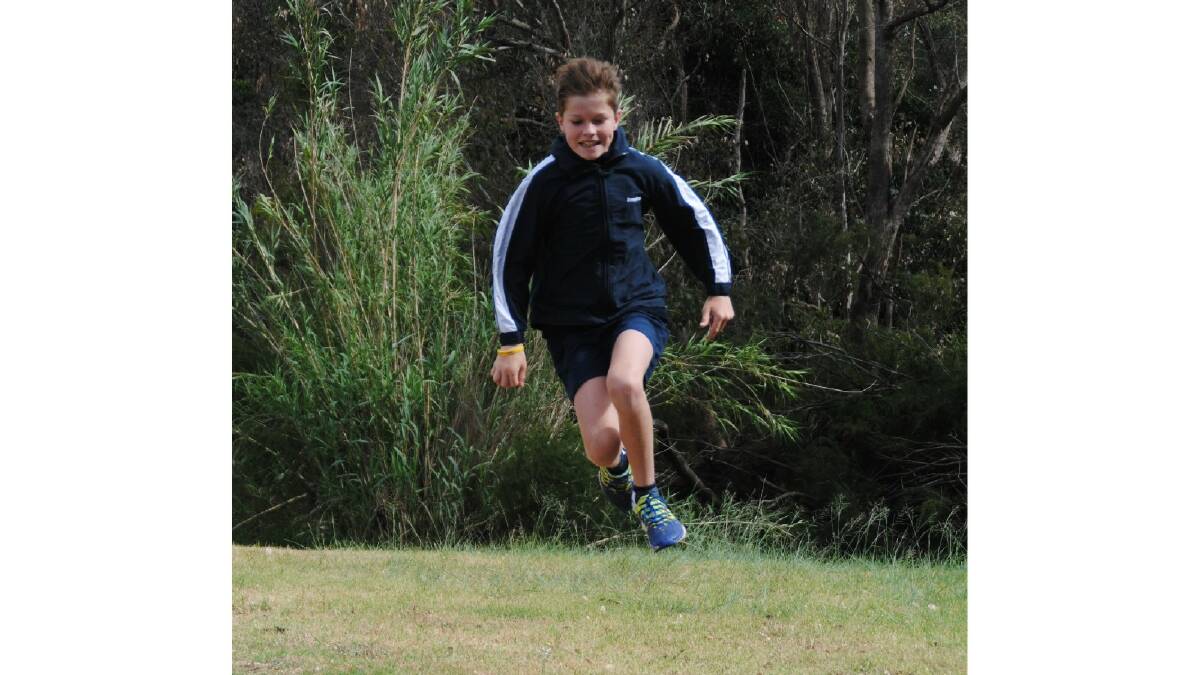 Airborne: Zac Trigwell, 11, shows off his triple-jumping skills after breaking a decades old record at a faction carnival in Donnybrook. Photo: Donnybrook-Bridgetown Mail.