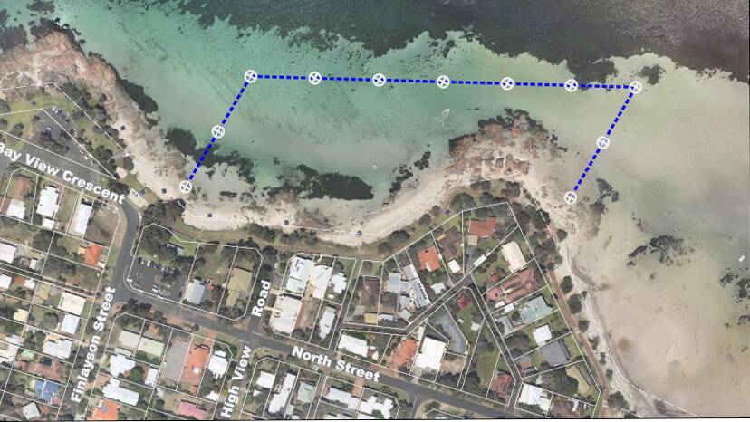 The state government is funding a shark enclosure trial at Old Dunsborough beach.